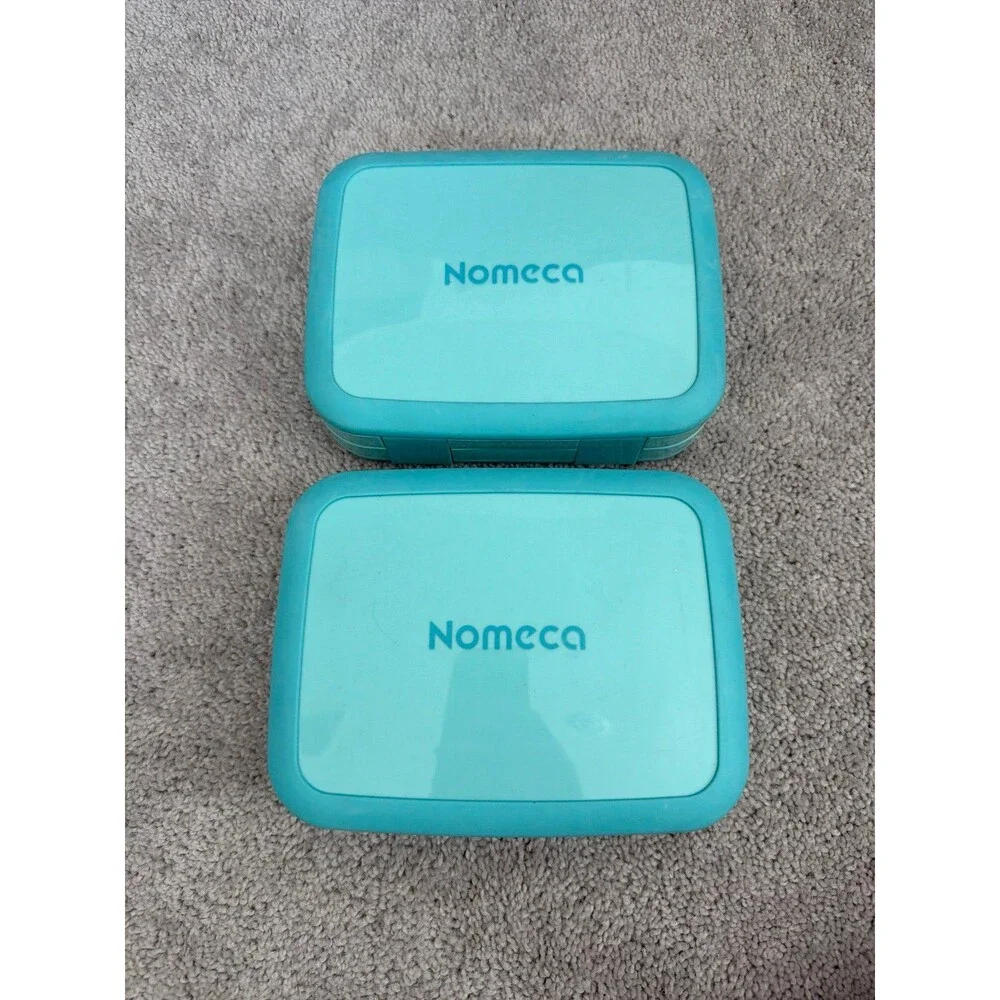 NEW Set of Bento Lunch Boxes Teal Box Pair Nomeca Easy Clean Wash Up